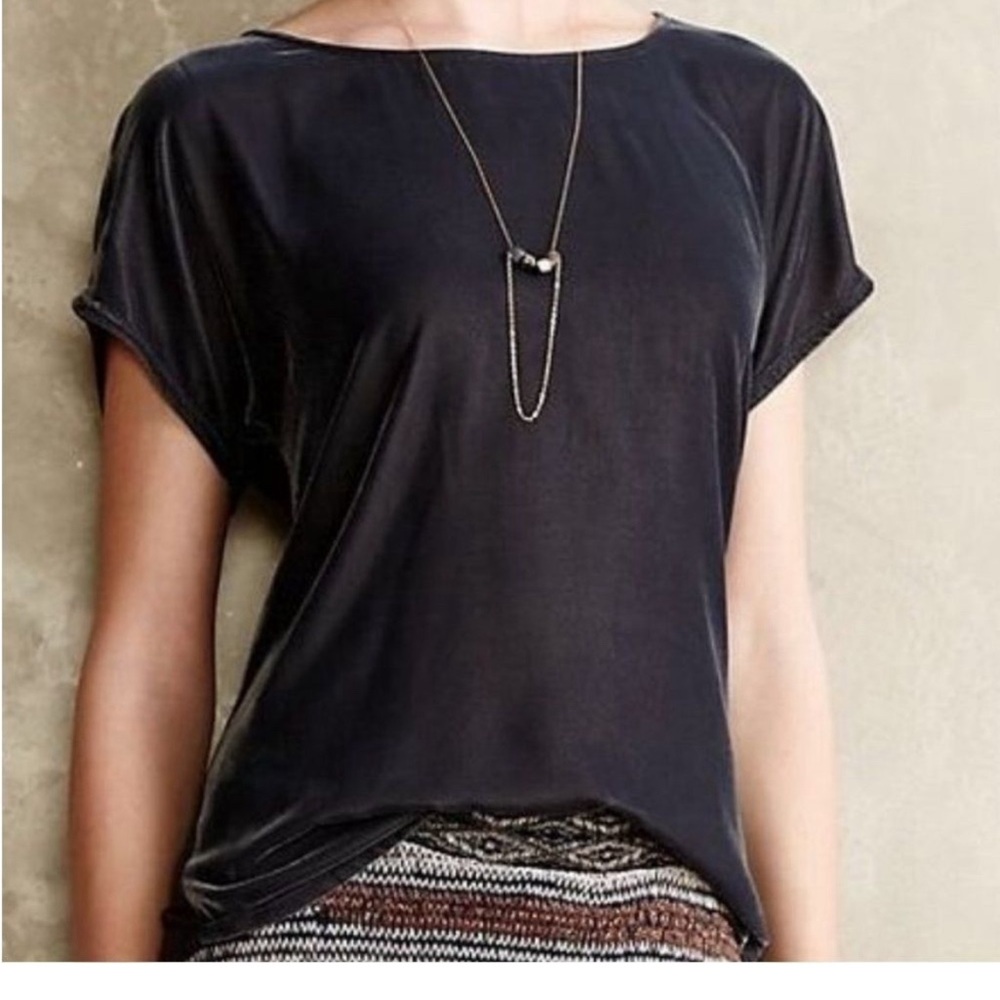 Anthropologie Dolan Velvet Front Tee XS